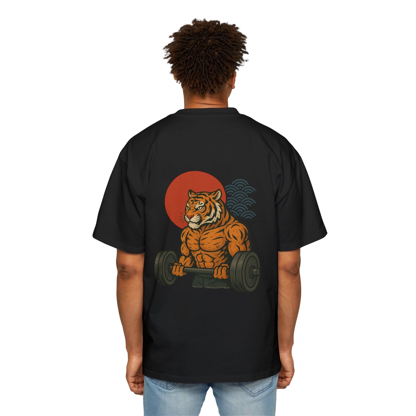 Men's Oversized Tee - Gym Tiger Design